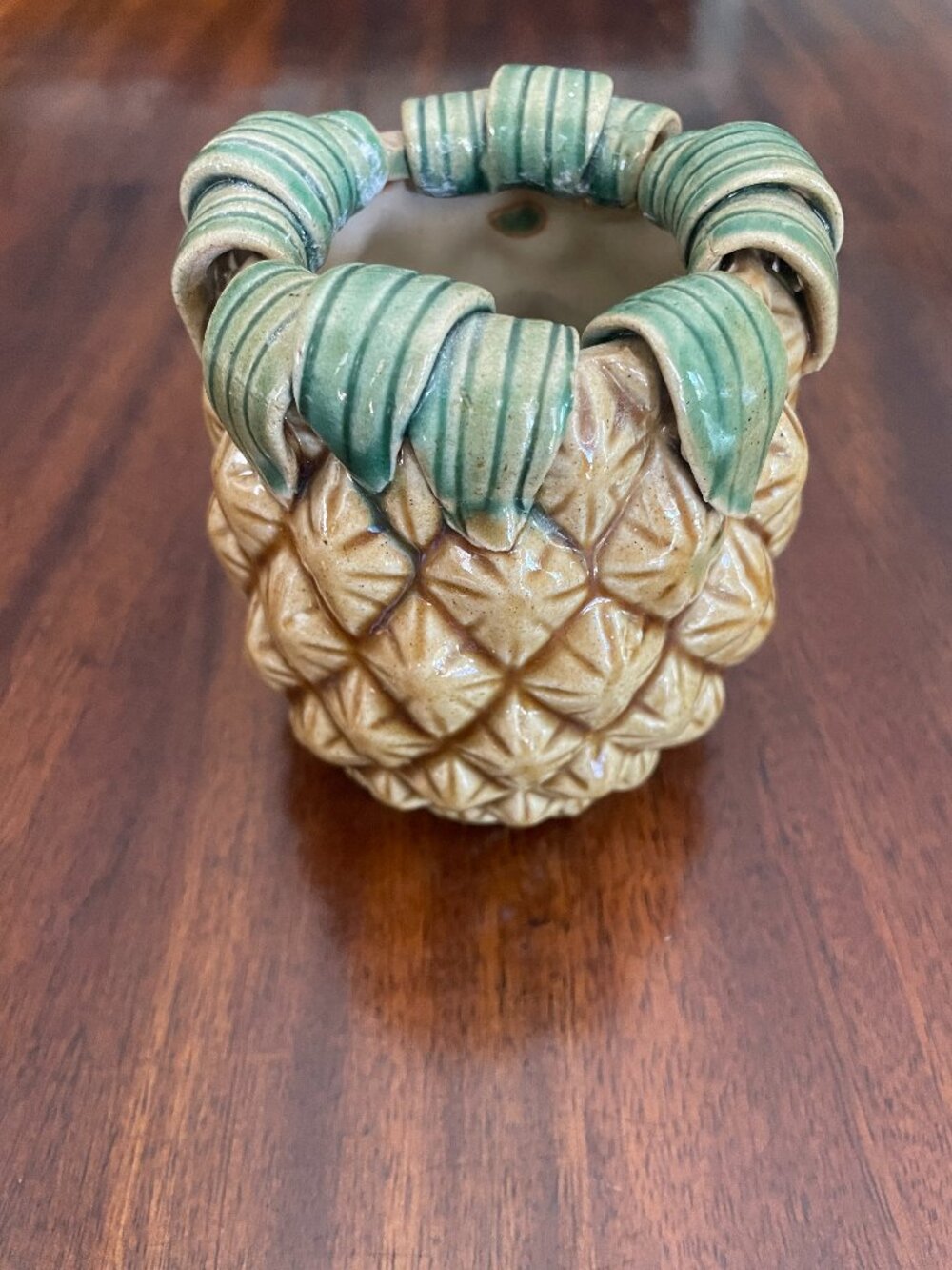 Handmade Pottery Clay Pineapple 4" x 3" Vase Ceramic Decor!